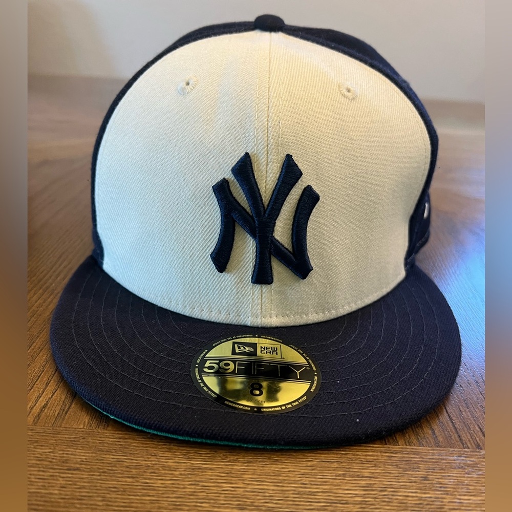 New Era 59FIFTY Cap with NY Logo in Navy and Cream